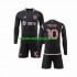 Camisola Inter Miami Lionel Messi 10 Criança Equipamento Segundo 2023-2024 Manga Comprida